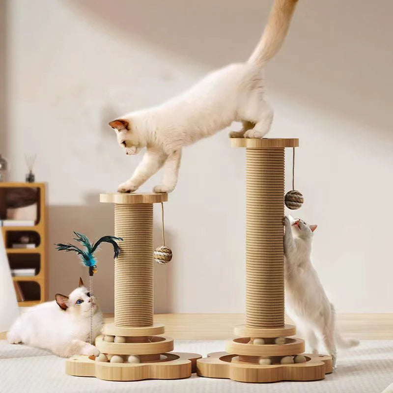 2 cats with 2 Durable Sisal Cat Scratching Post