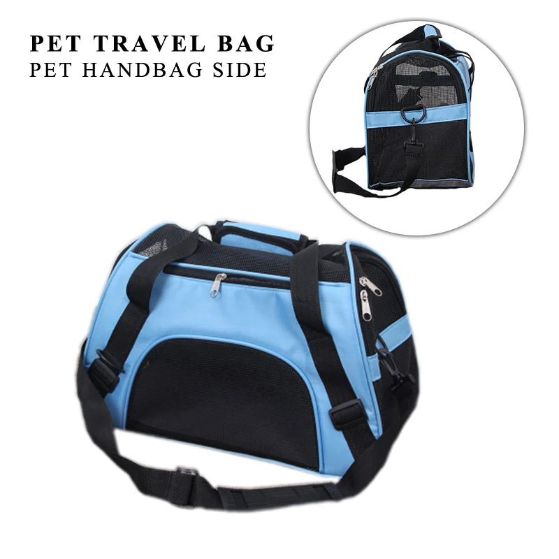 Portable Mesh Cat & Dog Carrier Bag – Foldable Travel Handbag - Pet Oasis