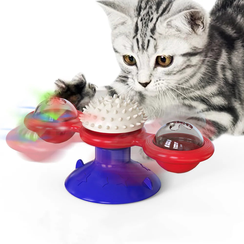 Windmill Cat Toy – Interactive Puzzle Game with Whirligig Turntable - Pet Oasis