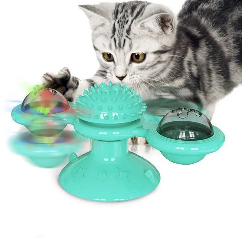 Windmill Cat Toy – Interactive Puzzle Game with Whirligig Turntable - Pet Oasis