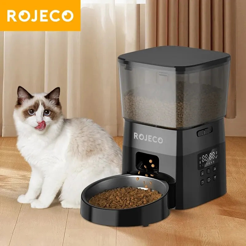 ROJECO Automatic Pet Feeder – Smart Food Dispenser for Cats & Dogs - Pet Oasis