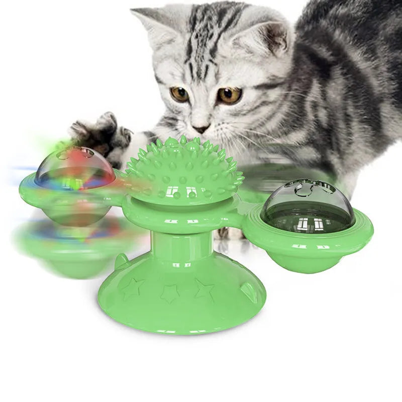 Windmill Cat Toy – Interactive Puzzle Game with Whirligig Turntable - Pet Oasis