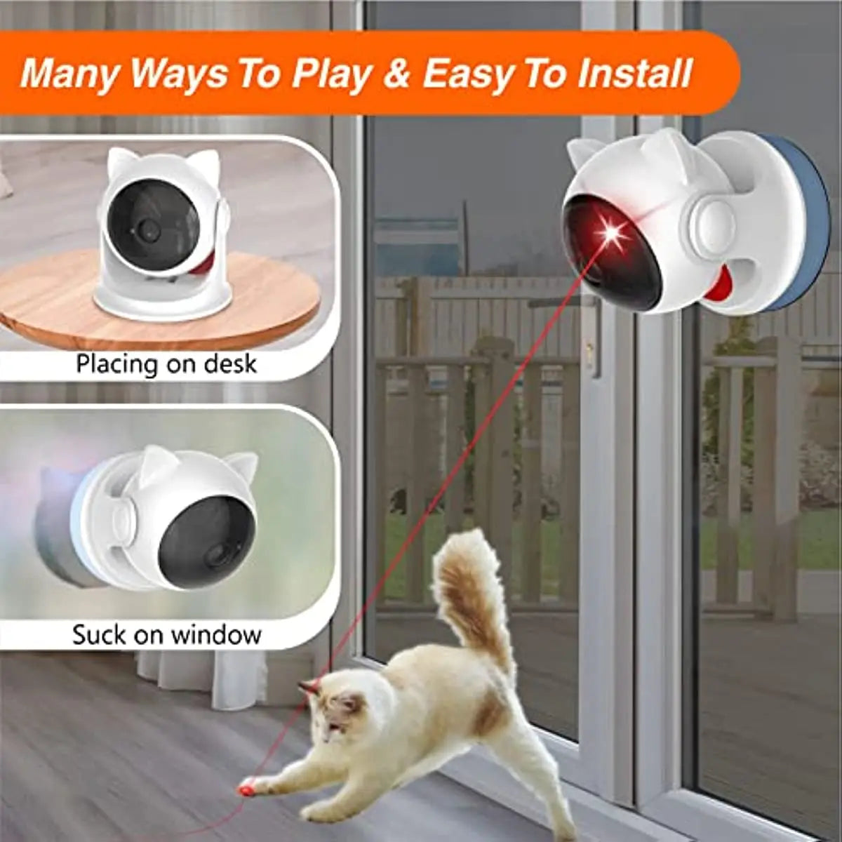 Automatic Cat Laser Toy Rechargeable Motion Random Activated Interactive Cat Toys for Indoor Cats/Dog/Kittne Slow and Fast Mode