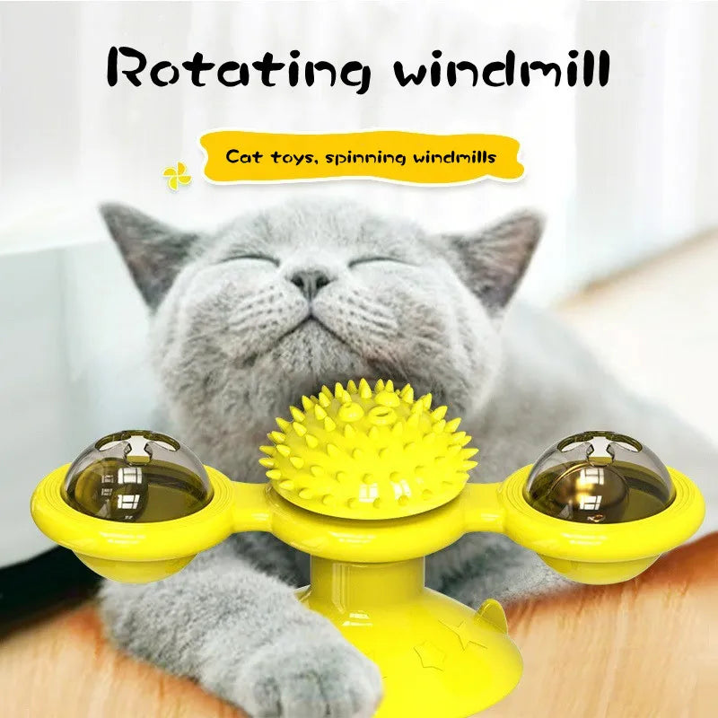 Windmill Cat Toy – Interactive Puzzle Game with Whirligig Turntable - Pet Oasis